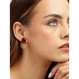 Anouk Gold Plated Beaded Teardrop Shaped Drop Earrings-picture-39