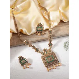 Anouk Gold-Plated Kundan Studded & Beaded Jewellery Set-picture-17