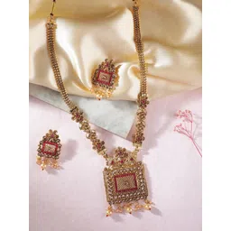 Anouk Gold-Plated Kundan Studded & Beaded Jewellery Set-picture-37