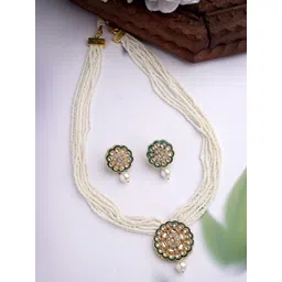 Anouk Gold-Plated Kundan Studded & Pearls Beaded Layered Jewellery Set-picture-23