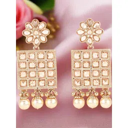 Anouk Gold-Plated Kundan Studded Drop Earrings-picture-31