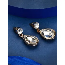 Anouk Gold-Plated Kundan Studded Teardrop Shaped Drop Earrings-picture-26