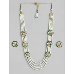 Anouk Gold Plated Layered Beads & Kundan Studded Necklace & Earring Set-picture-13