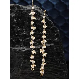 Anouk Gold-Plated Pearls Beaded Layered Contemporary Ear Cuff Earrings-picture-13