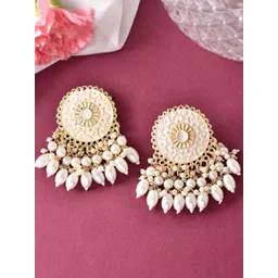 Anouk Gold-Plated Stainless Steel Circular Drop Earrings-picture-26