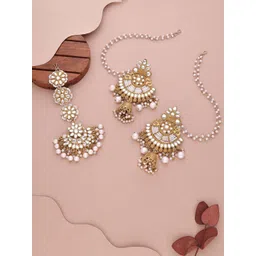 Anouk Gold-Plated Stone Studded & Beaded Jewellery Set-picture-24