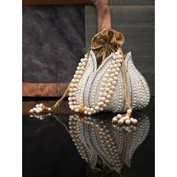 Anouk Gold Toned Embellished Potli Clutch-picture-18