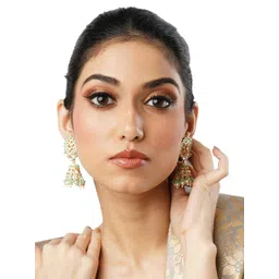 Anouk Gold-Toned Gold-Plated Contemporary Jhumkas-picture-36