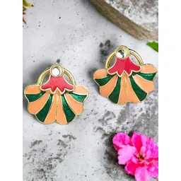 Anouk Gold Toned Kundan Floral Stud Earrings-picture-38