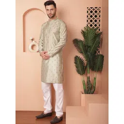 Anouk Green Floral Printed Straight Kurta with Pyjamas-picture-10