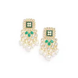 Anouk Kundan Studded Beaded Drop Earrings-picture-11