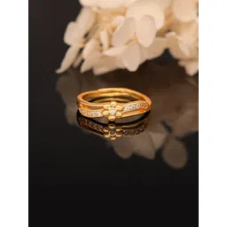 anouk Luxury Gold Plated Adjustable AD Finger Ring Brass Diamond Gold Plated Ring-picture-10