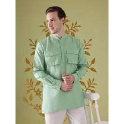 Anouk Mandarin Collar Pocket Detail Kurta-picture-32