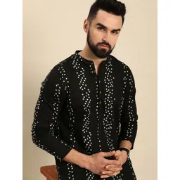 Anouk Men Bandhani Printed Pure Cotton Kurta-image-3