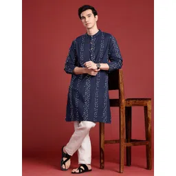 Anouk Men Bandhani Printed Pure Cotton Kurta-image-2