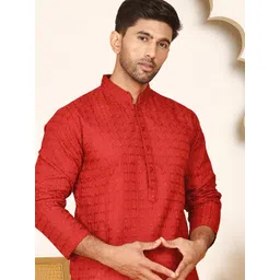 Anouk Men Cotton Straight Kurtas-image-14