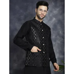 anouk Men Embroidered Nehru Jacket-picture-11