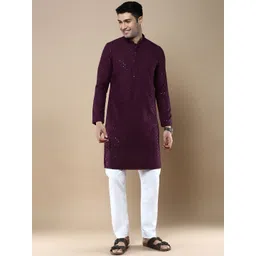 Anouk Men Embroidered Regular Chikankari Kurta with Patiala-picture-27