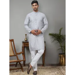 Anouk Men Embroidered Regular Chikankari Kurta with Pyjamas-picture-12