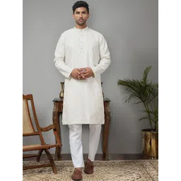 Anouk Men Embroidered Regular Chikankari Kurta with Pyjamas-picture-13
