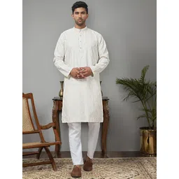 Anouk Men Embroidered Regular Chikankari Kurta with Pyjamas-picture-15