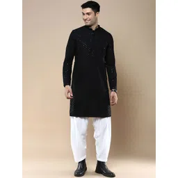 Anouk Men Embroidered Regular Sequinned Kurta with Patiala-picture-22