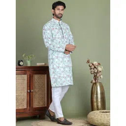 Anouk Men Embroidered Regular Sequinned Kurta with Pyjamas-picture-24