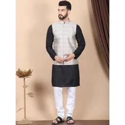 Anouk Men Embroidered Regular Thread Work Pure Cotton Kurta with Churidar-picture-16