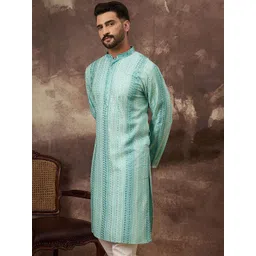 Anouk Men Embroidered Sequinned Embellished Viscose Rayon Straight Kurta-picture-19