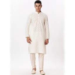 Anouk Men Embroidered Sequins Cotton Kurta-image-41