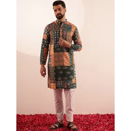 Anouk Men Floral Printed Kurta with Pyjama-picture-31