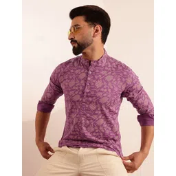 Anouk Men Floral Printed Mandarin Collar Kurta-picture-28