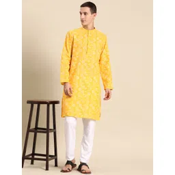 Anouk Men Floral Printed Regular Kurta With Pyjamas-picture-21
