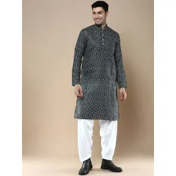 Anouk Men Floral Printed Regular Kurta with Pyjamas-picture-34