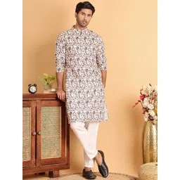 Anouk Men Floral Printed Regular Kurta with Pyjamas-picture-34