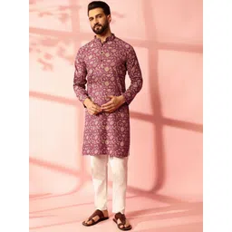 Anouk Men Floral Printed Regular Kurta with Pyjamas-picture-36