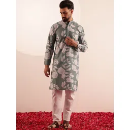 Anouk Men Floral Printed Regular Kurta with Pyjamas-picture-31