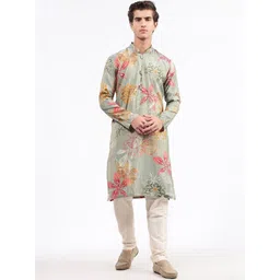 Anouk Men Floral Printed Thread Work Kurta-picture-30