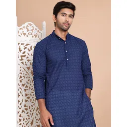 Anouk Men Geometric Embroidered Chikankari Kurta-picture-36
