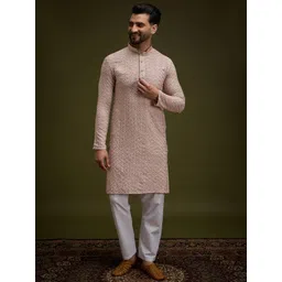 Anouk Men Geometric Embroidered Chikankari Kurta-picture-22