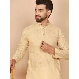 Anouk Men Geometric Embroidered Chikankari Kurta-picture-21