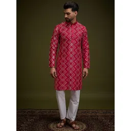Anouk Men Geometric Embroidered Gotta Patti Kurta-picture-10