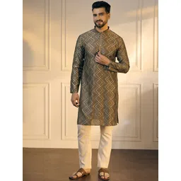 Anouk Men Geometric Embroidered Gotta Patti Kurta-picture-15