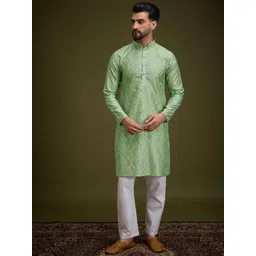 Anouk Men Geometric Embroidered Gotta Patti Kurta-picture-11