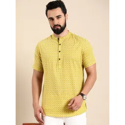 Anouk Men Geometric Printed Cotton Kurta-image-44