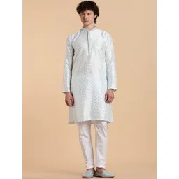 Anouk Men Geometric Printed Thread Work Floral Kurta-picture-14