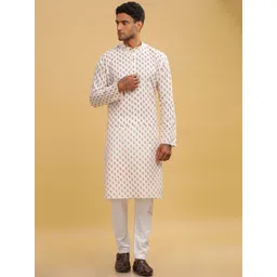 Anouk Men Geometric Printed Thread Work Kurta-picture-35
