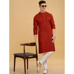 Anouk Men Keyhole Neck Thread Work Kurta-picture-37