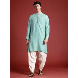 Anouk Men Mukaish Work Kurta with Dhoti Pants-picture-14