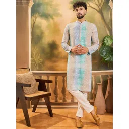 Anouk Men Multi Viscose Rayon Solid Embroidered Straight Kurta-picture-17